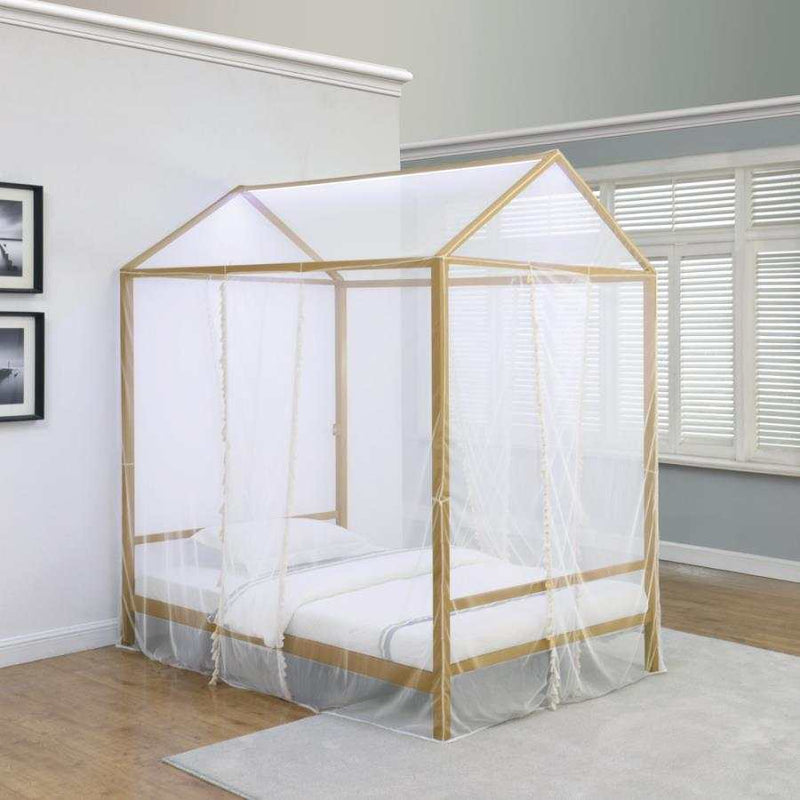 Altadena - Matte Gold - Full Canopy Bed w/ LED Lighting - Ornate Home