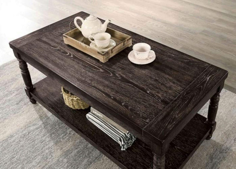 Monango Rustic Weathered Gray 3pc Coffee Table Set