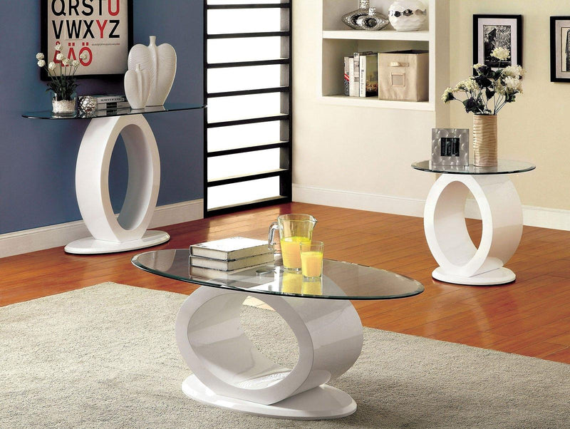 Lodia III  White Sofa Table