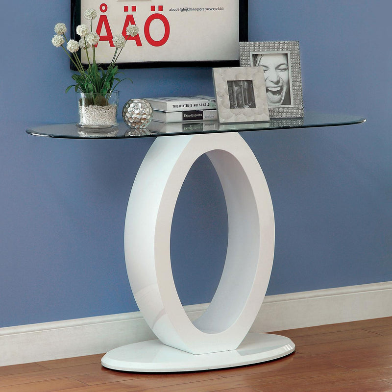 Lodia III  White Sofa Table