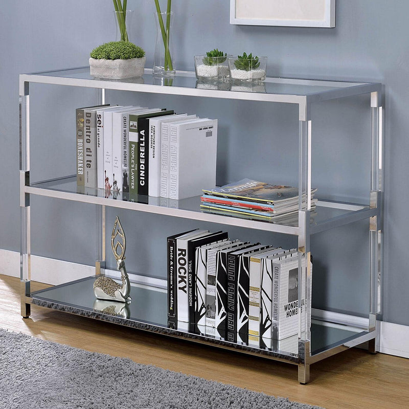 Ludvig Chrome & Clear Sofa Table