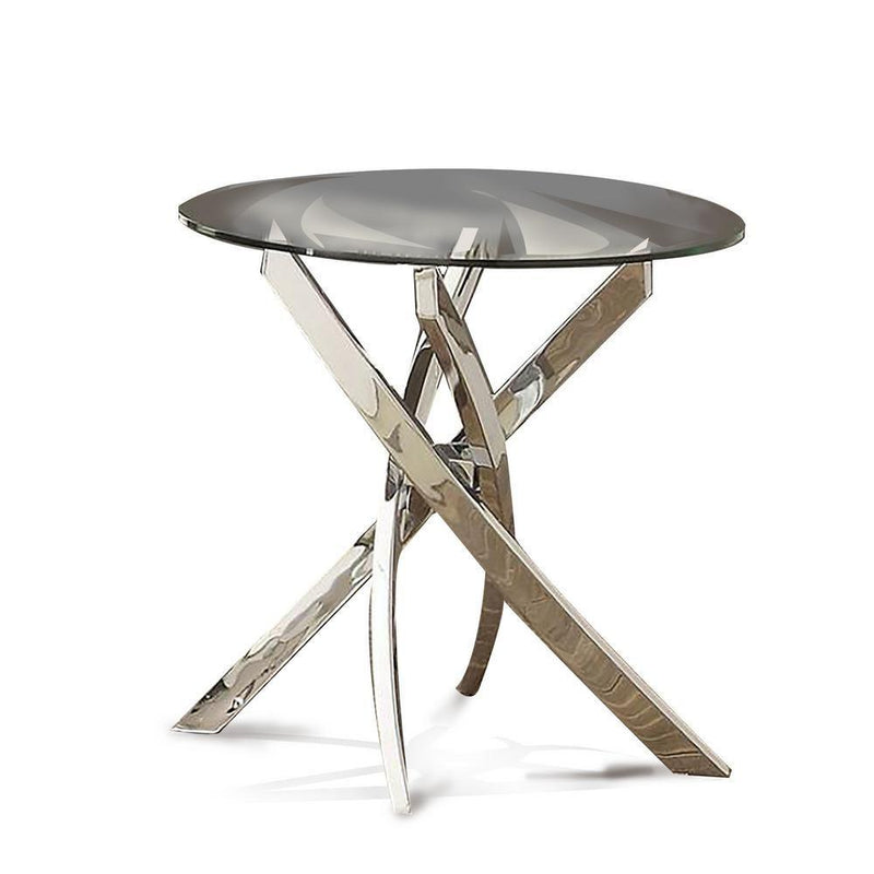 Laila Chrome & Glass End Table