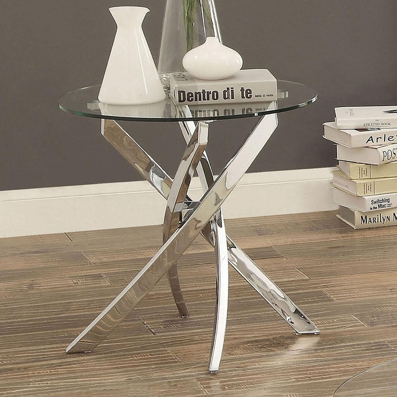 Laila Chrome & Glass End Table