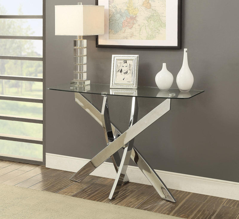 Laila Chrome & Glass Sofa Table