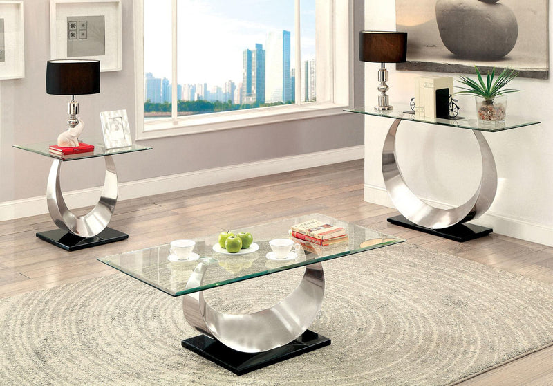 Orla Satin Plated & Black Coffee Table