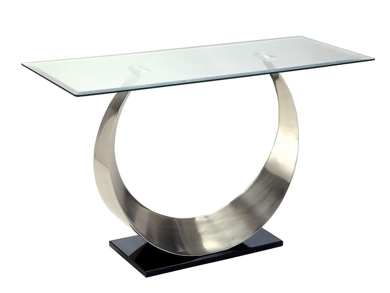 Orla Satin Plated & Black Sofa Table