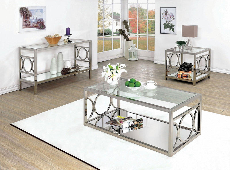 Rylee Chrome & Glass Sofa Table