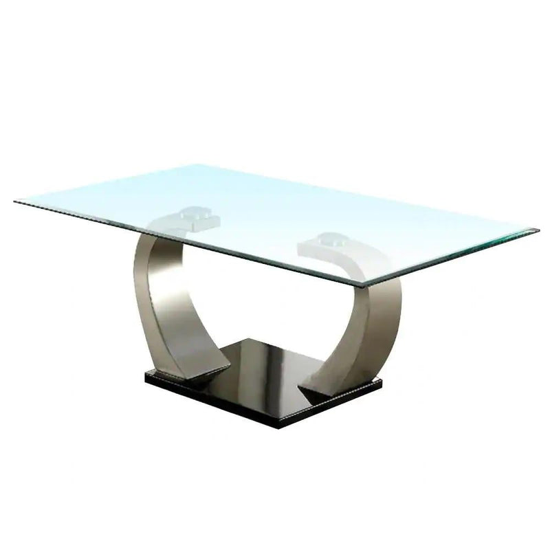 Roxo Satin Plated & Black Coffee Table