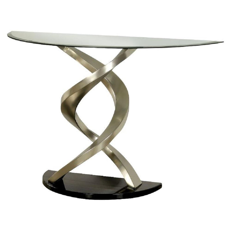 Nova Satin Plated & Black Sofa Table