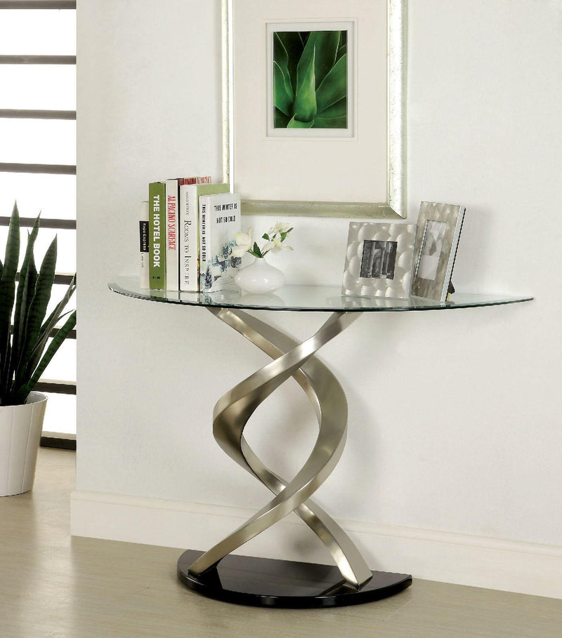 Nova Satin Plated & Black Sofa Table