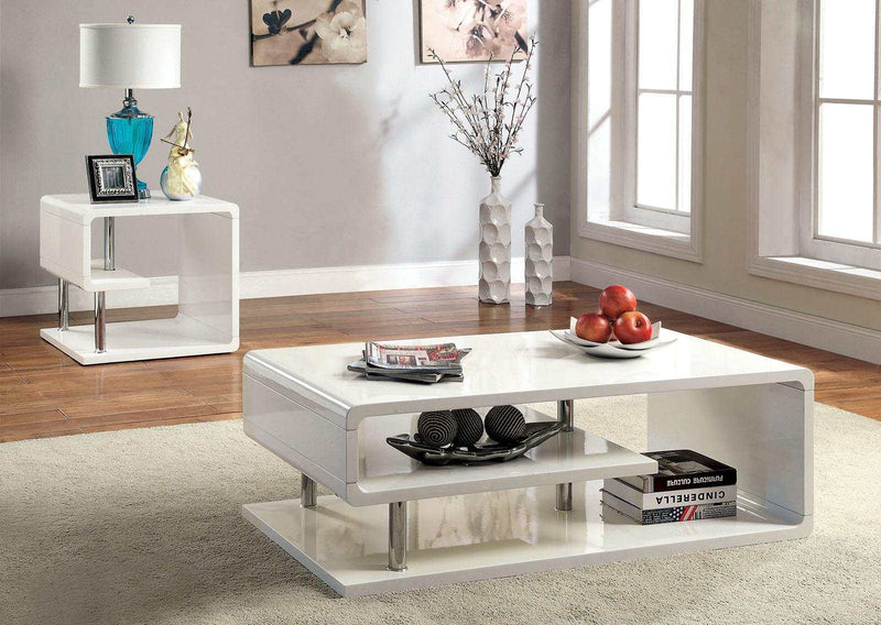 Ninove - White - 3pc Coffee Table Set - Ornate Home