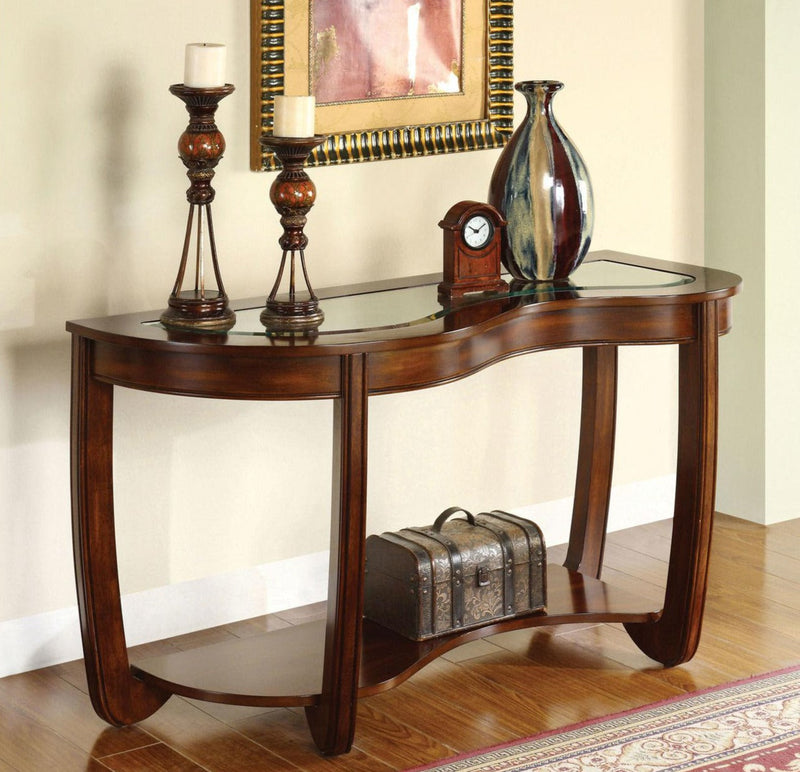 Crystal Falls Dark Cherry Sofa Table