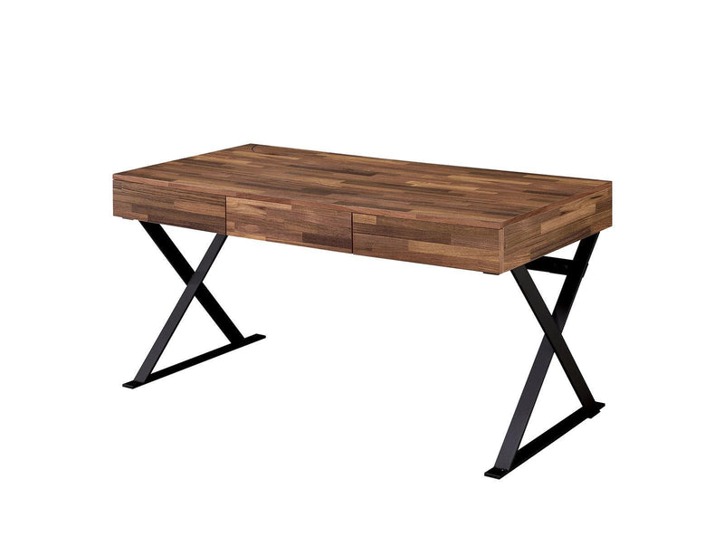 Tensed Dark Oak & Matte Black Desk