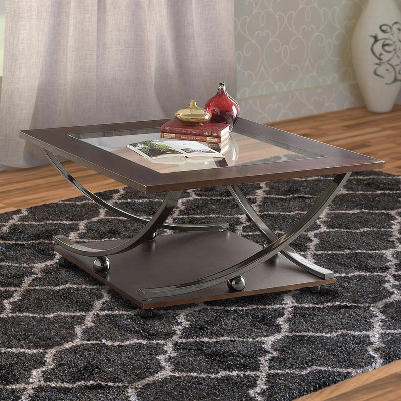 Isiah Black Nickel & Clear Glass Coffee Table - Ornate Home