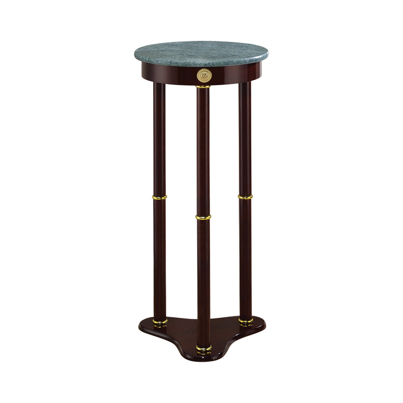 Edie Merlot Round Marble Top Accent Table