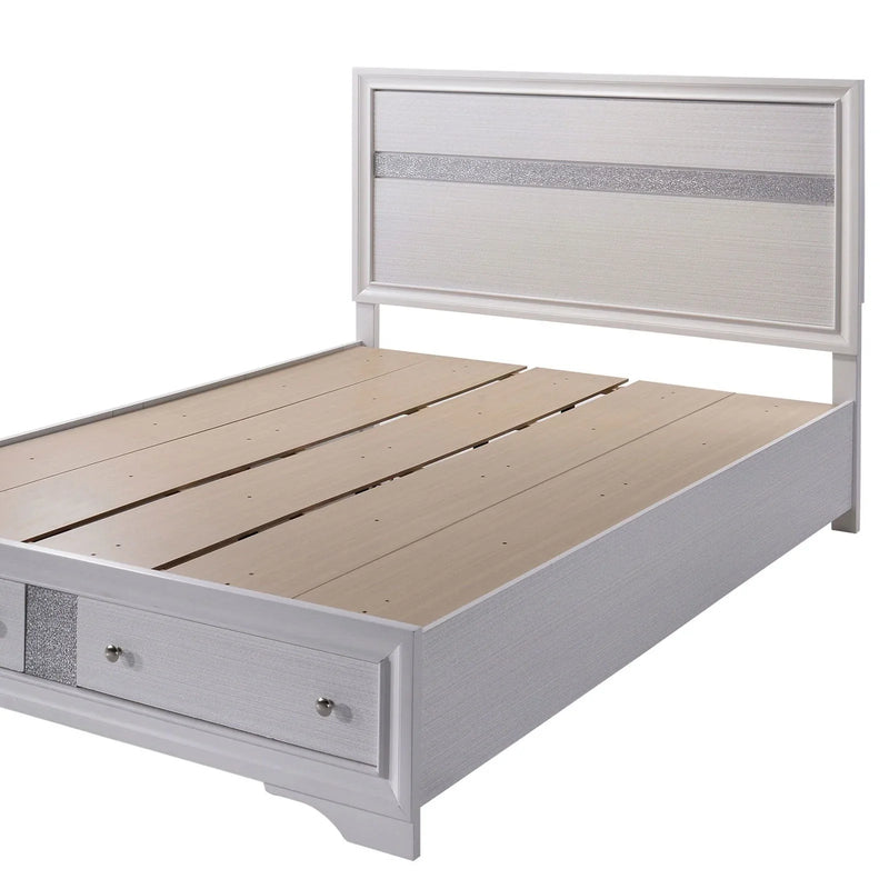 Chrissy White Queen Platform Bed w/ Storage