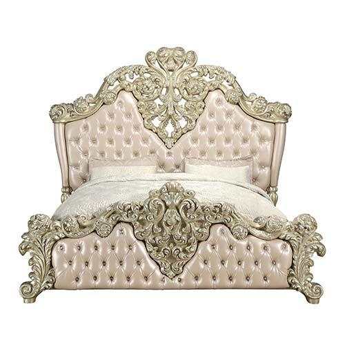 Vatican - Gold & Champagne Silver - Eastern King Bed - Ornate Home