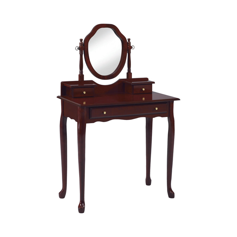 Minnette Brown Red Vanity Set