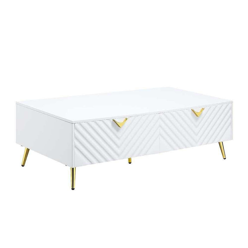 Gaines - White High Gloss  - Coffee Table - Ornate Home