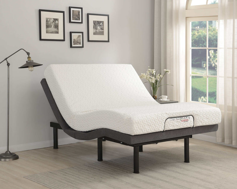 Clara - Grey & Black - Eastern King Adjustable Bed Base - Ornate Home