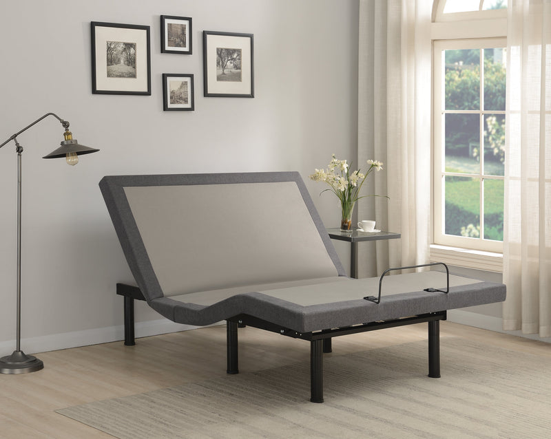 Clara - Grey & Black - Eastern King Adjustable Bed Base - Ornate Home