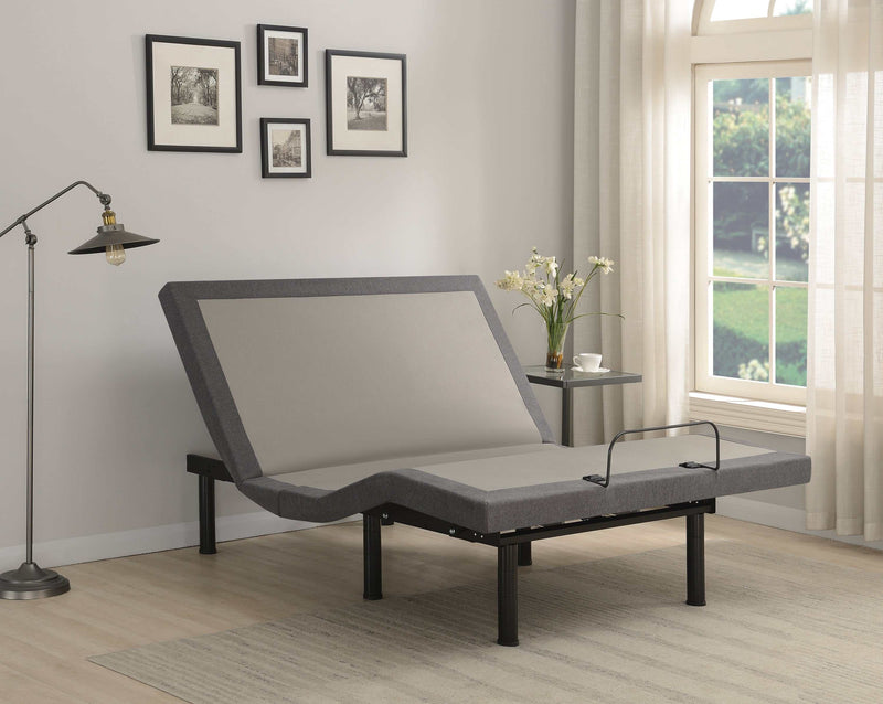 Clara - Grey & Black - Full Adjustable Bed Base - Ornate Home