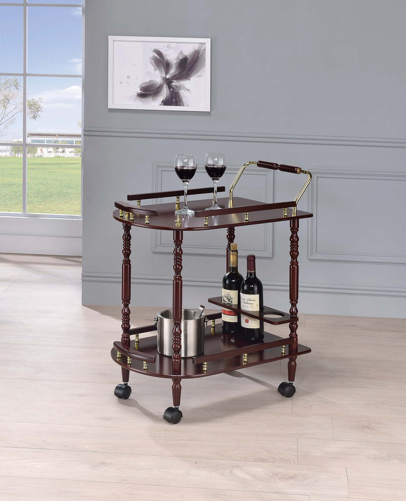 Recre - Merlot & Brass - Serving Cart - Ornate Home