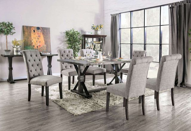 Alfred Antique Black, & Light Gray 7pc Dining Room Set