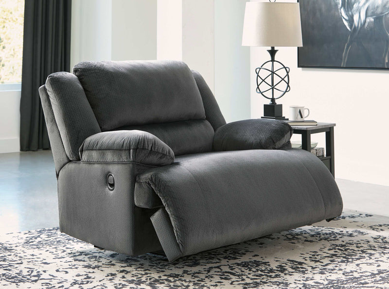 Clonmel - Charcoal - Oversized Recliner - Ornate Home