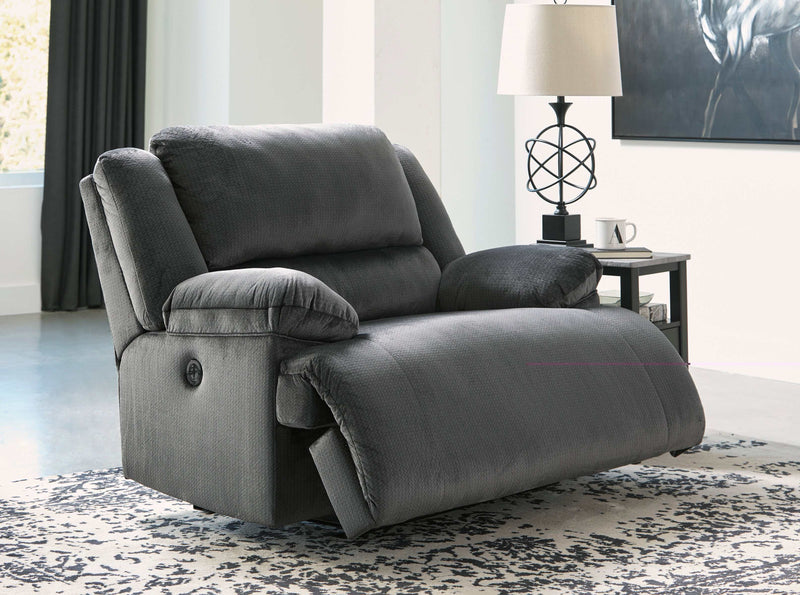 Clonmel - Charcoal - Oversized Power Recliner - Ornate Home