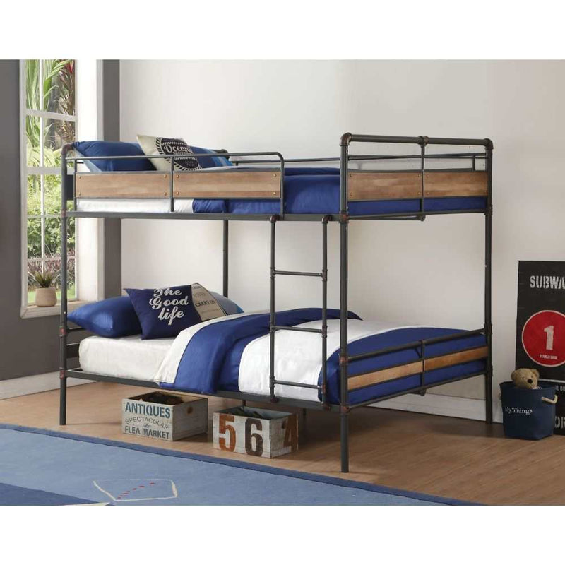 Brantley II - Sandy Black & Dark Bronze - Convertible Bunk Bed (Queen/Queen) - Ornate Home