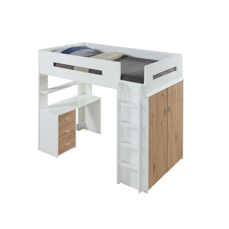 Nerice White & Oak Loft Bed