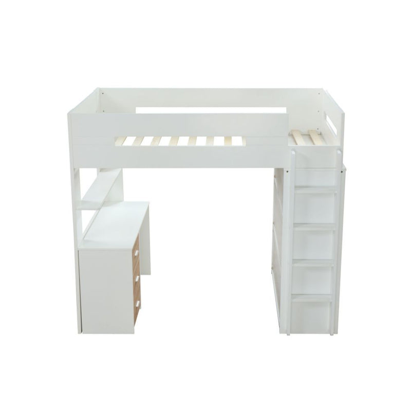 Nerice White & Oak Loft Bed