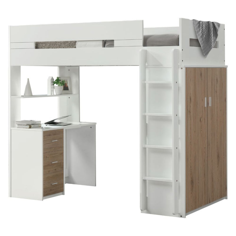 Nerice White & Oak Loft Bed