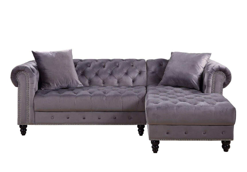 Adnelis - Gray Velvet - Sectional Sofa - Ornate Home