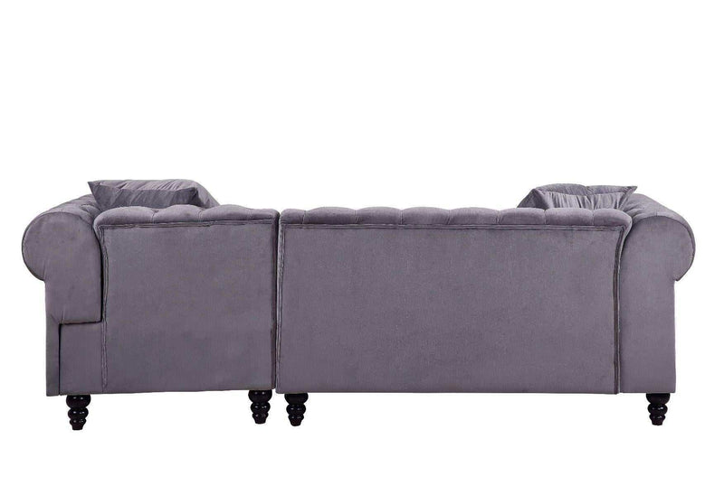 Adnelis - Gray Velvet - Sectional Sofa - Ornate Home