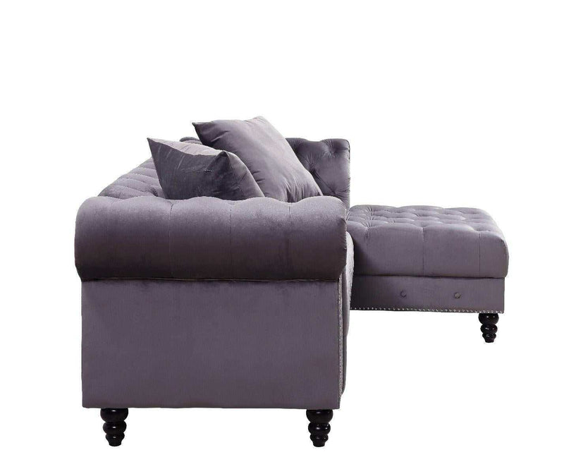 Adnelis - Gray Velvet - Sectional Sofa - Ornate Home