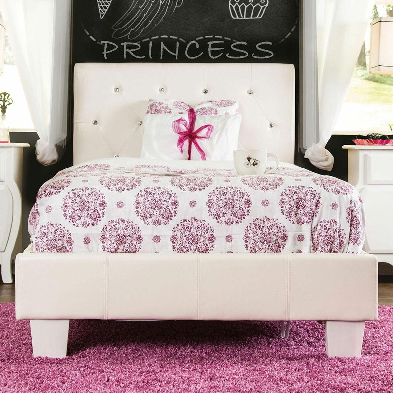 Velen White Twin Bed