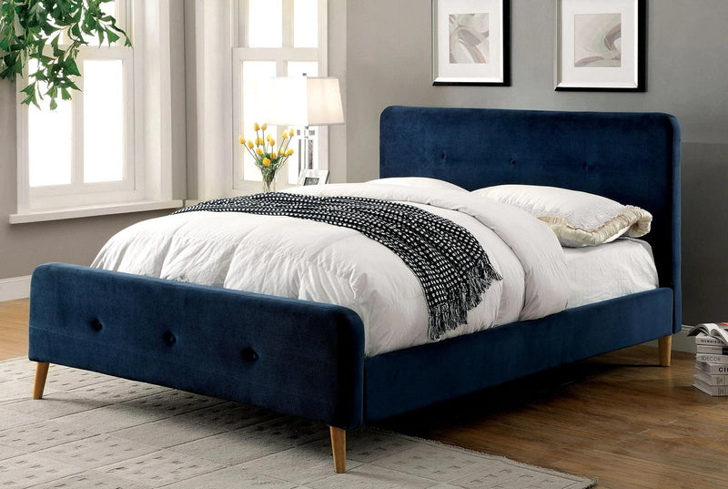 Barney Navy Upholstered Bed Frame