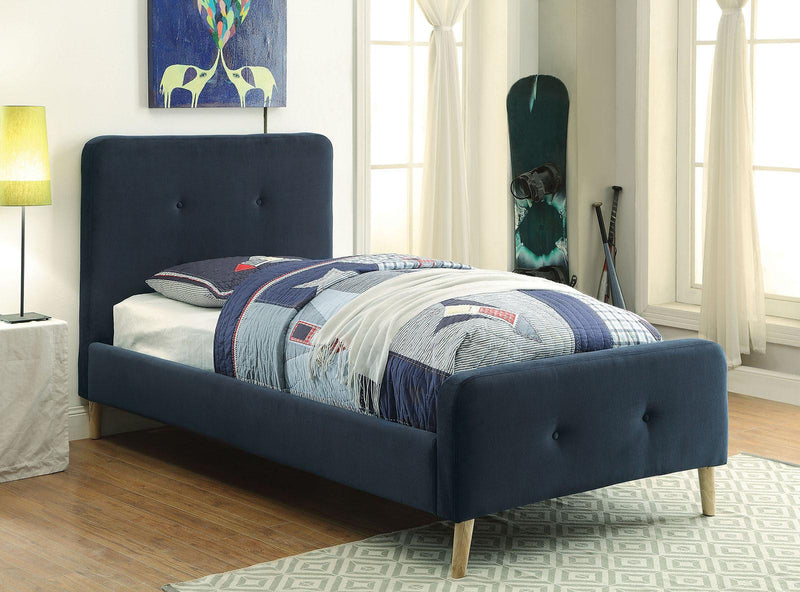 Barney Navy Upholstered Bed Frame