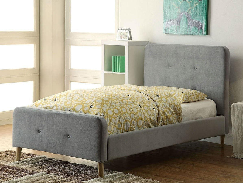 Barney Gray Upholstered Bed Frame