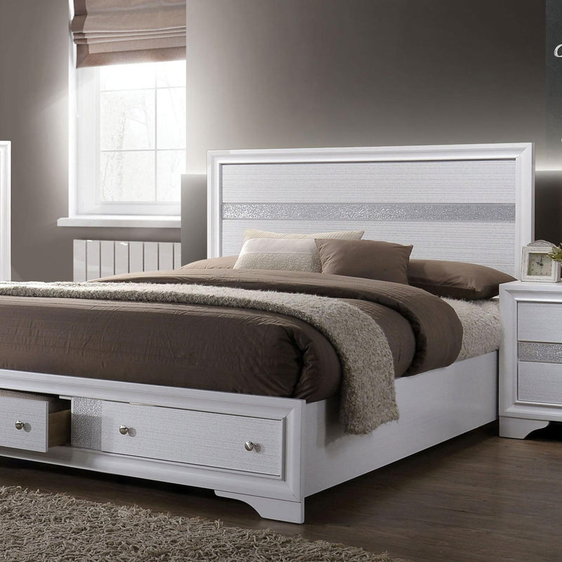 Chrissy White Queen Platform Bed w/ Storage