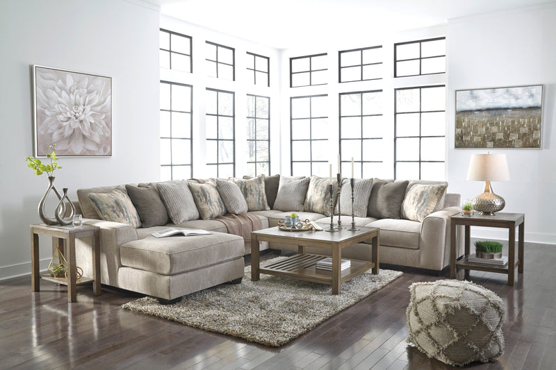 Ardsley Pewter 4pc Sectional w/ LAF Chaise & RAF Sofa