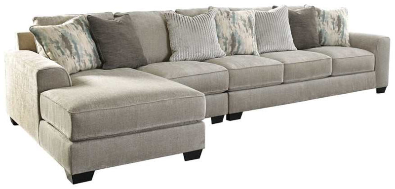 Ardsley - Pewter - 3pc Sectional w/ LAF Chaise - Ornate Home