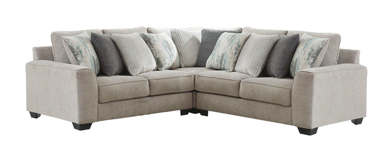 Ardsley - Pewter - 3pc Symmetrical Sectional - Ornate Home