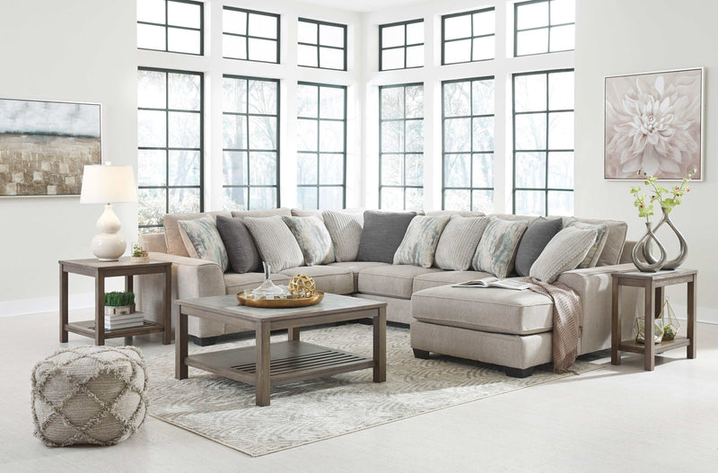 Ardsley - Pewter - 4pc Sectional w/ LAF Chaise - Ornate Home