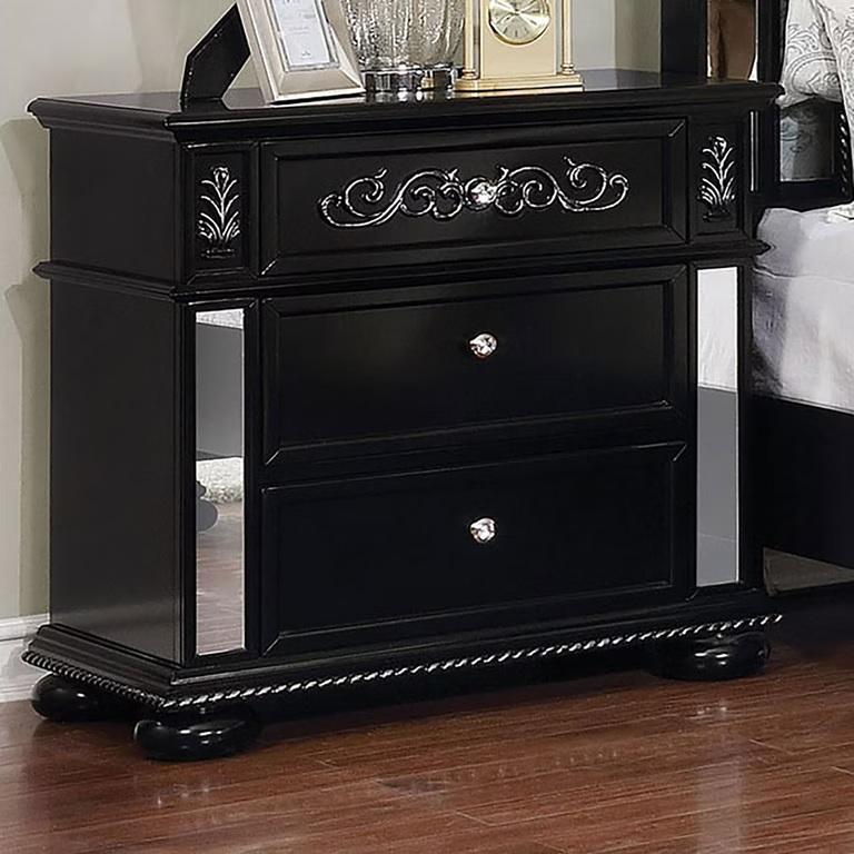 Azha Black Nightstand