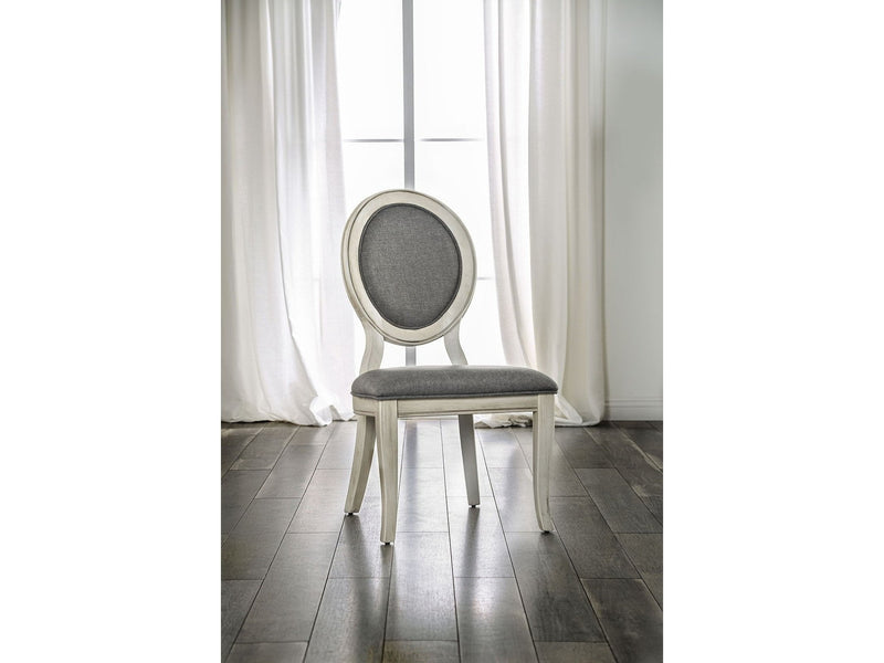 Kathryn Antique White & Gray Side Chair (Set of 2)