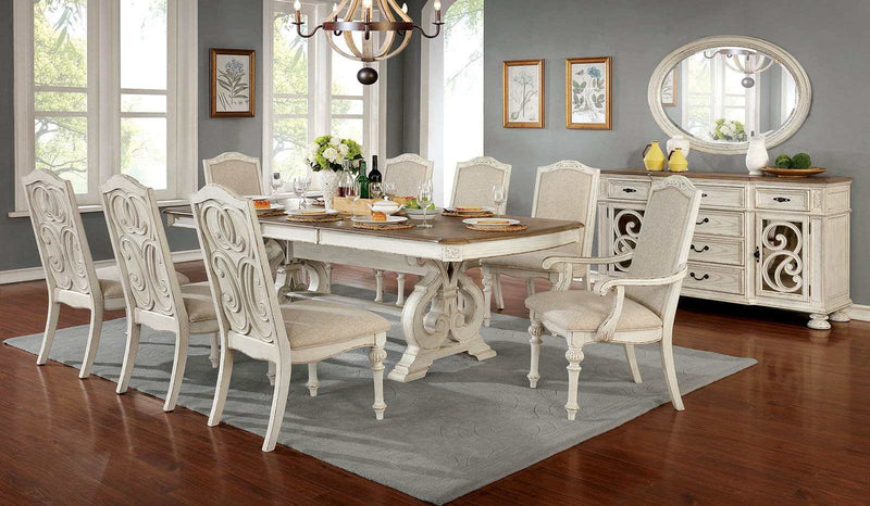 Arcadia - Antique White - Dining Table - Ornate Home