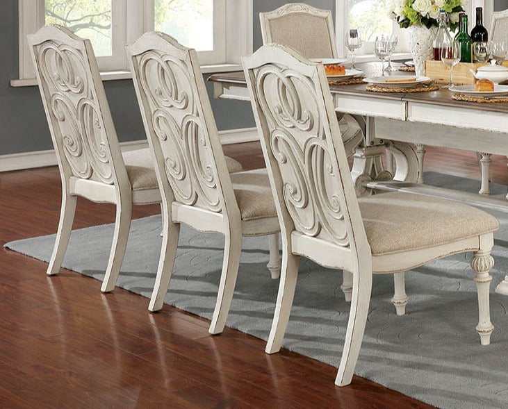 Arcadia - Antique White & Ivory - Side Chair (Set of 2) - Ornate Home